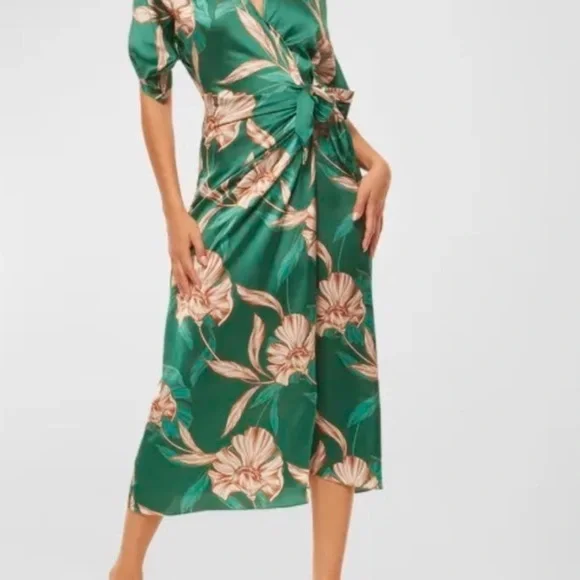 ****Sold****MISA Los Angeles Francesca Midi Wrap Dress NWT - Picture 4 of 5